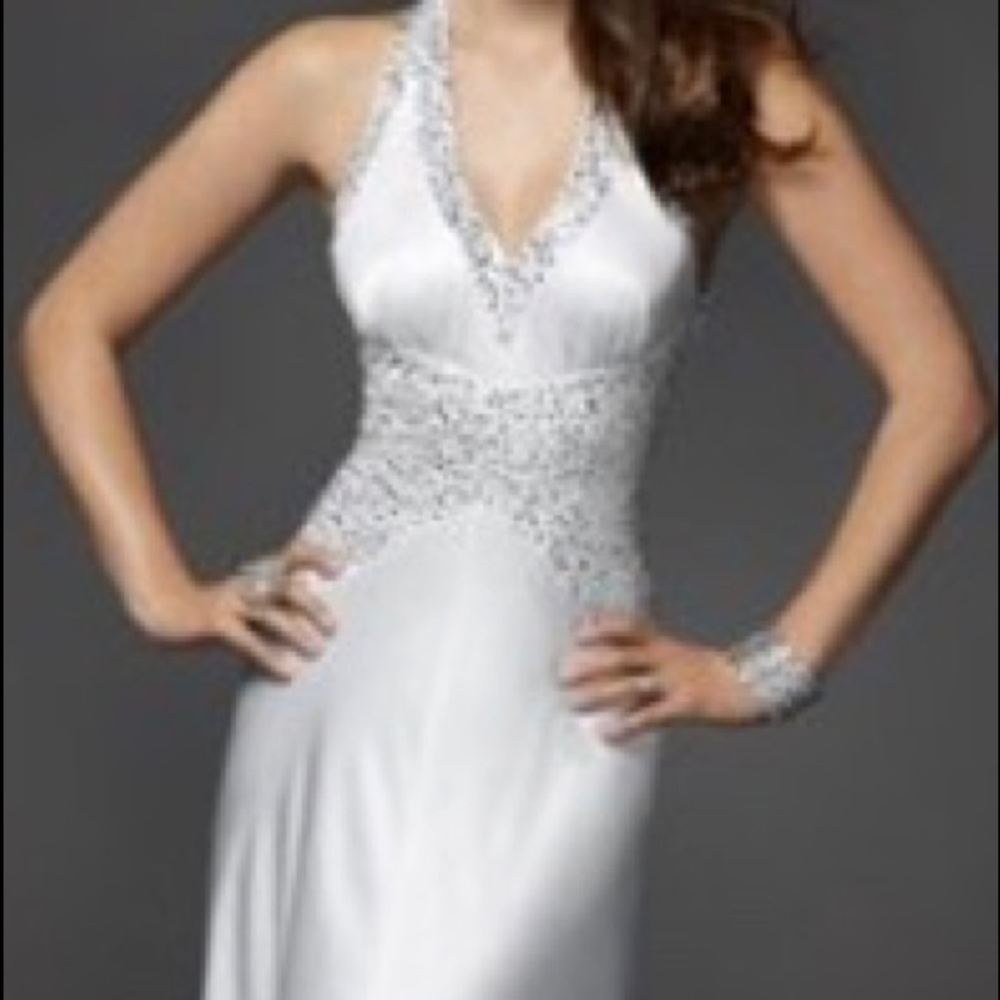 Woman dress SILK BeBe halter mermaid size 10, 4